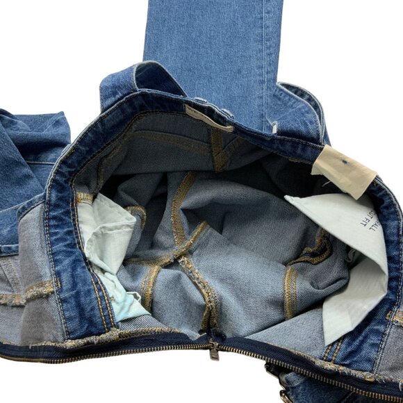 Free People We The Free Camilla Denim Overalls XS Rolling River Bell Bottoms - Picture 7 of 12